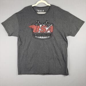 BSA Motorcycle Size XL Graphic Logo Tee Shirt Black British Biker Motocore Retro